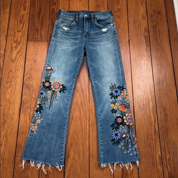 Embroidered Great Jones High Rise Crop Jeans - Picture 5 of 6